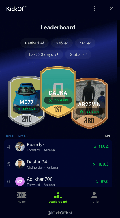 KickOff Mobile App