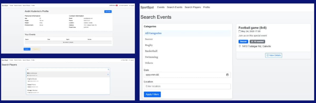 SportSpot Web Application