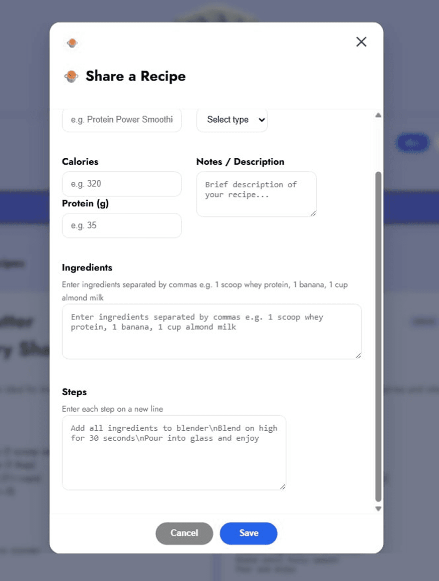 Gym Chef Application