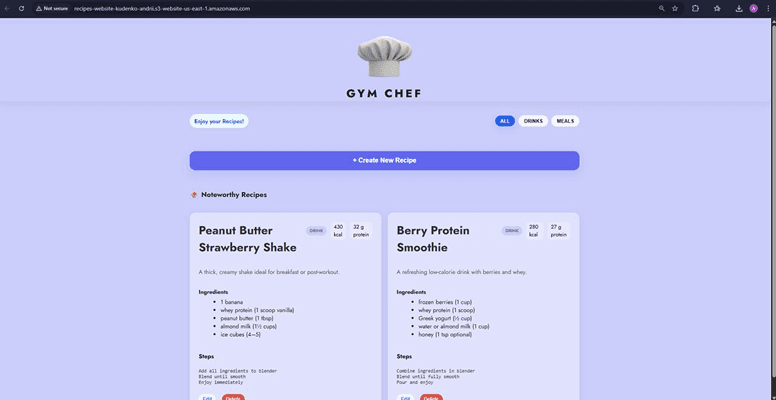 Gym Chef Application