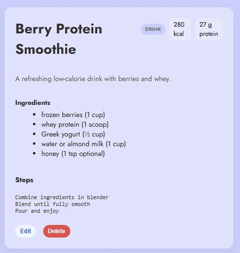 Gym Chef Application